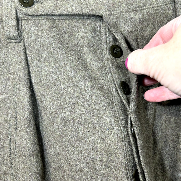 Vintage German Military Army Wool Cargo Field Pants Mens 36 x 27 Double Front - Picture 3 of 7